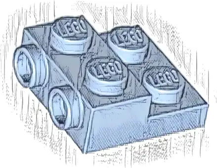 Plate, Modified 2 x 2 x 2/3 with 2 Studs on Side - Hollow Bottom Tube