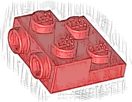 Plate, Modified 2 x 2 x 2/3 with 2 Studs on Side - Hollow Bottom Tube