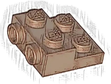 Plate, Modified 2 x 2 x 2/3 with 2 Studs on Side - Hollow Bottom Tube