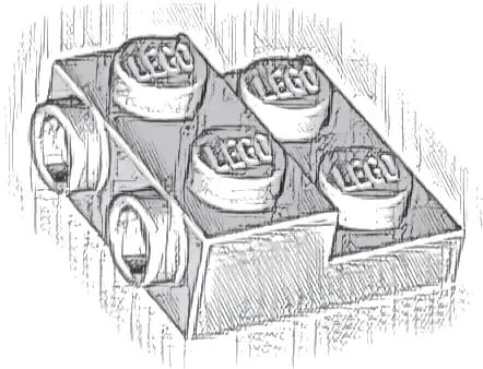 Plate, Modified 2 x 2 x 2/3 with 2 Studs on Side - Hollow Bottom Tube