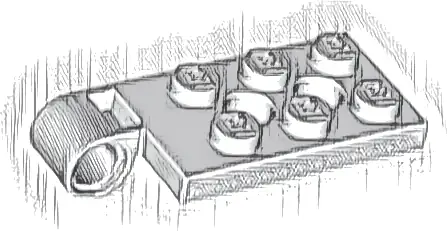 Hinge Plate 2 x 4 with Pin Hole and 2 Holes - Top