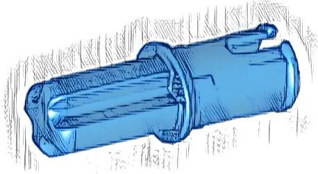 Technic, Axle  1L with Pin with Friction Ridges