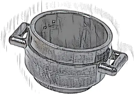 Minifigure, Utensil Pot Cauldron 3 x 3 x 1 & 3/4 with Handles