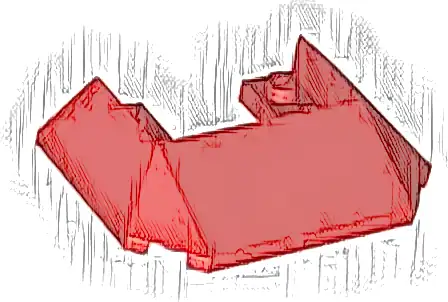 Wedge 6 x 4 Cutout (Train Roof) with 9 Large Bottom Tubes