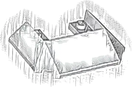 Wedge 6 x 4 Cutout (Train Roof) with 9 Large Bottom Tubes