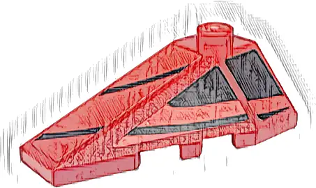 Wedge 4 x 2 Triple Left with Black Stripes Pattern (Stickers) - Set 76916