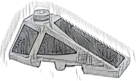 Wedge 4 x 2 Triple Right with Black Trapezoid and Triangle, Light Bluish Gray Line and Gradient Pattern (Stickers) - Set 76909