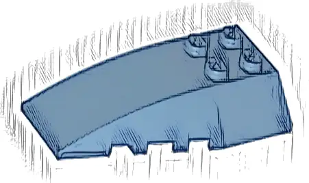 Wedge 6 x 4 Triple Curved