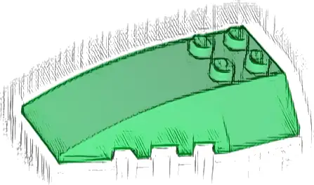 Wedge 6 x 4 Triple Curved