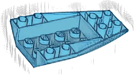 Wedge 6 x 4 Triple Inverted Curved