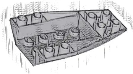 Wedge 6 x 4 Triple Inverted Curved