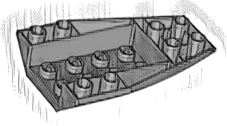 Wedge 6 x 4 Triple Inverted Curved