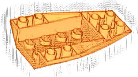 Wedge 6 x 4 Triple Inverted Curved