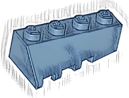 Wedge 4 x 2 Sloped Right