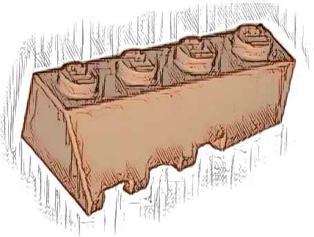 Wedge 4 x 2 Sloped Right