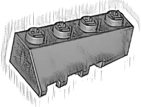 Wedge 4 x 2 Sloped Right