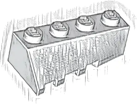 Wedge 4 x 2 Sloped Right