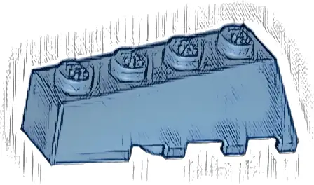 Wedge 4 x 2 Sloped Left