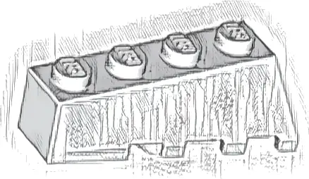Wedge 4 x 2 Sloped Left