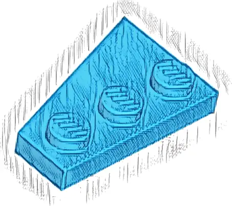 Wedge, Plate 3 x 2 Right