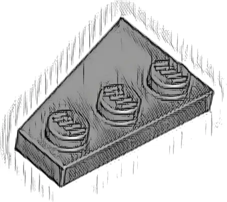 Wedge, Plate 3 x 2 Right