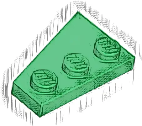 Wedge, Plate 3 x 2 Right