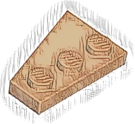 Wedge, Plate 3 x 2 Right