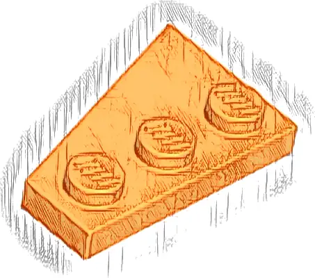 Wedge, Plate 3 x 2 Right