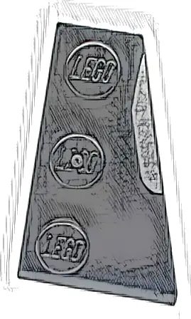 Wedge, Plate 3 x 2 Right with Silver Stripe Pattern