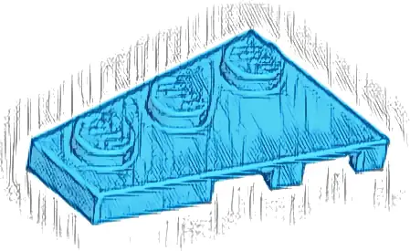 Wedge, Plate 3 x 2 Left