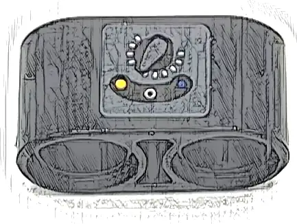 Technic, Liftarm Thick 1 x 2 with Dial, Yellow and Blue Dots and White Circle Pattern Model Left Side (Sticker) - Set 42141