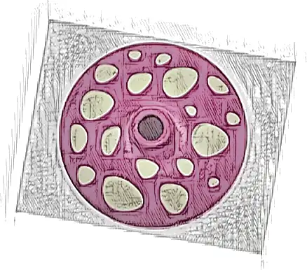Dish 3 x 3 Inverted (Radar) with Yellowish Green Mushroom Spots Pattern