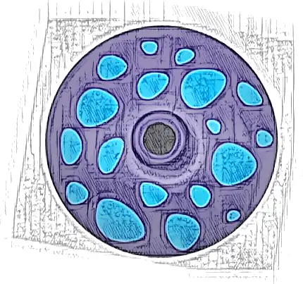 Dish 3 x 3 Inverted (Radar) with Medium Azure Mushroom Spots Pattern