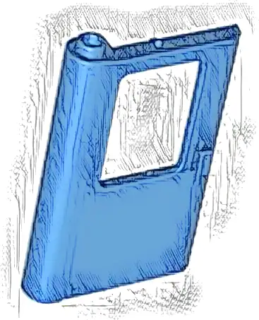 Door 1 x 4 x 5 Train Left, Thick Support at Bottom