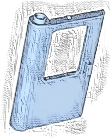 Door 1 x 4 x 5 Train Left, Thick Support at Bottom