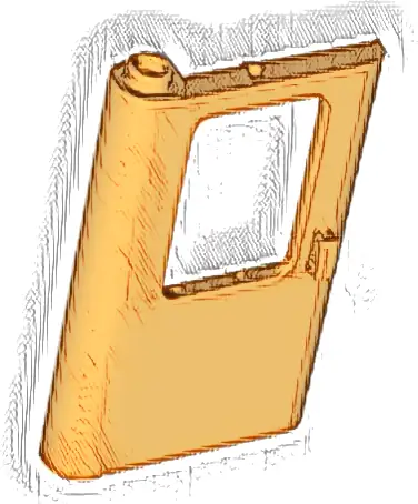 Door 1 x 4 x 5 Train Left, Thick Support at Bottom