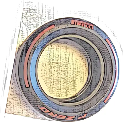 Tire 81.6mm D. x 44mm Smooth with Red 'PIRELLI', 'P ZERO' and Arcs Pattern
