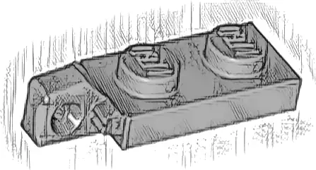 Hinge Plate 1 x 2 Locking with 1 Finger on End without Bottom Groove