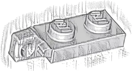 Hinge Plate 1 x 2 Locking with 1 Finger on End without Bottom Groove