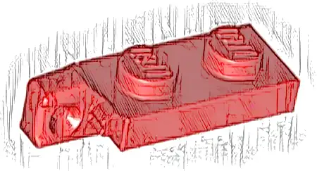 Hinge Plate 1 x 2 Locking with 1 Finger on End without Bottom Groove