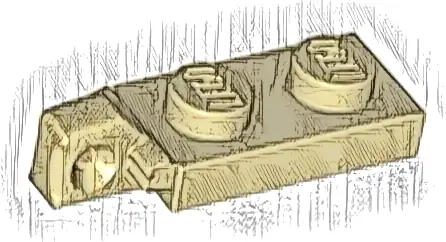 Hinge Plate 1 x 2 Locking with 1 Finger on End without Bottom Groove