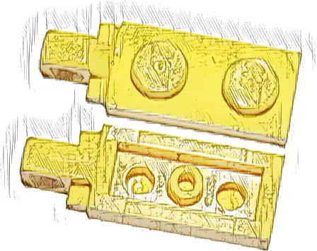 Hinge Plate 1 x 2 Locking with 1 Finger on End without Bottom Groove