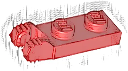 Hinge Plate 1 x 2 Locking with 2 Fingers on End