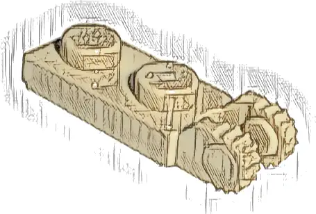 Hinge Plate 1 x 2 Locking with 2 Fingers on End