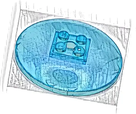 Dish 6 x 6 Inverted (Radar) - Solid Studs