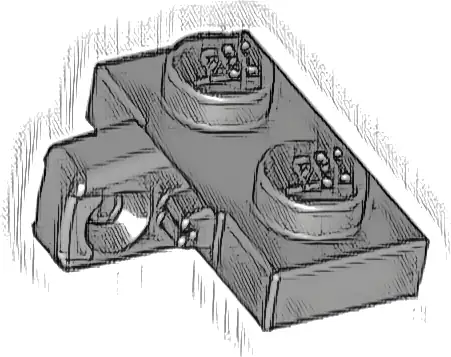 Hinge Plate 1 x 2 Locking with 1 Finger on Side without Bottom Groove