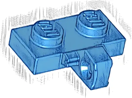 Hinge Plate 1 x 2 Locking with 1 Finger on Side without Bottom Groove