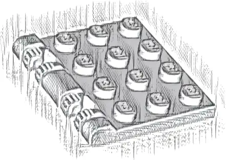 Hinge Plate 3 x 4 Locking Dual 2 Fingers