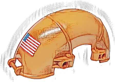 Technic, Panel Car Mudguard Arched 15 x 5 x 7 with United States of America (USA) Flag Pattern Side B