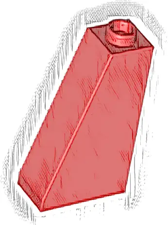 Slope 75 2 x 1 x 3 - Hollow Stud